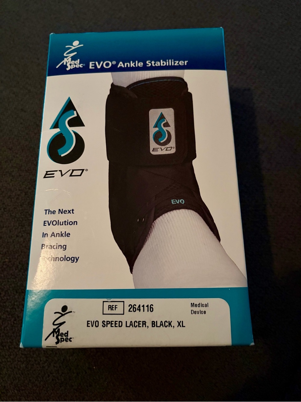 Med Spec EVO Ankle Stabilizer - Black